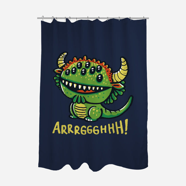 The Cute Black Beast Of Arrrggghhh-None-Polyester-Shower Curtain-Wenceslao A Romero
