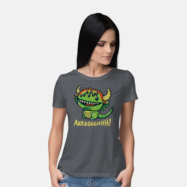 The Cute Black Beast Of Arrrggghhh-Womens-Basic-Tee-Wenceslao A Romero