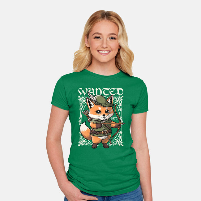 Wanted Robin In The Hood-Womens-Fitted-Tee-NemiMakeit