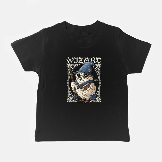 Owl Wizard Merlin-Baby-Basic-Tee-NemiMakeit