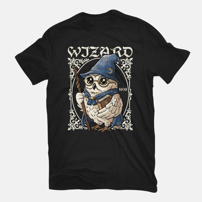 Owl Wizard Merlin-Womens-Fitted-Tee-NemiMakeit