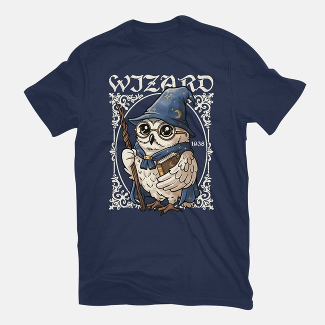 Owl Wizard Merlin-Womens-Fitted-Tee-NemiMakeit