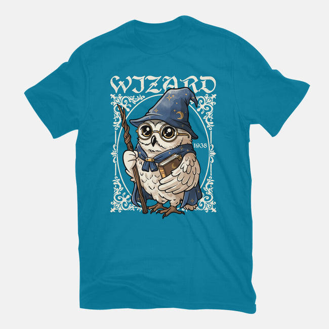 Owl Wizard Merlin-Womens-Fitted-Tee-NemiMakeit