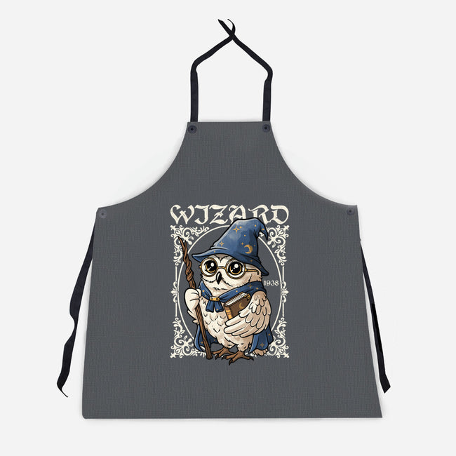 Owl Wizard Merlin-Unisex-Kitchen-Apron-NemiMakeit