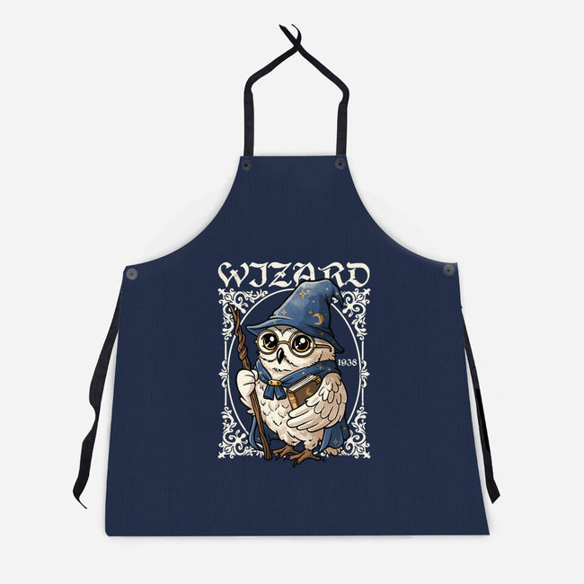 Owl Wizard Merlin-Unisex-Kitchen-Apron-NemiMakeit