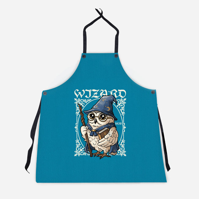 Owl Wizard Merlin-Unisex-Kitchen-Apron-NemiMakeit
