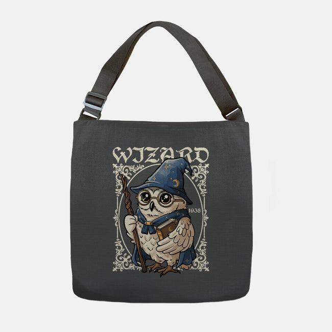 Owl Wizard Merlin-None-Adjustable Tote-Bag-NemiMakeit