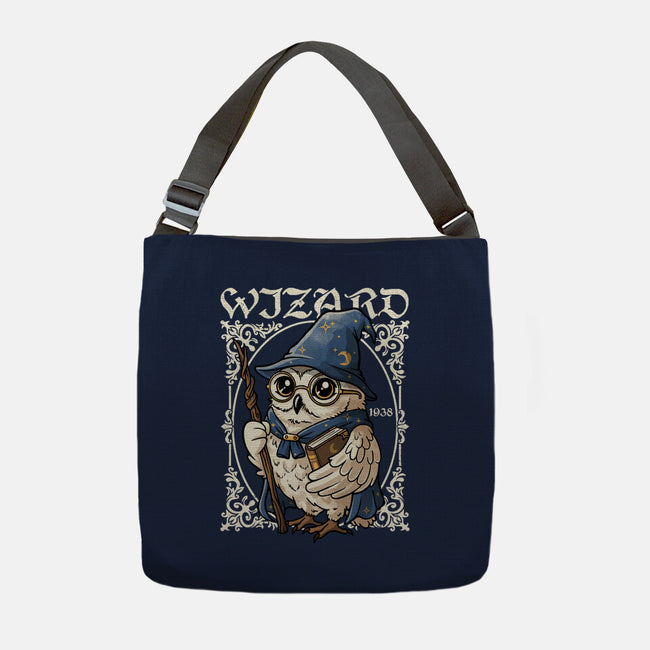 Owl Wizard Merlin-None-Adjustable Tote-Bag-NemiMakeit