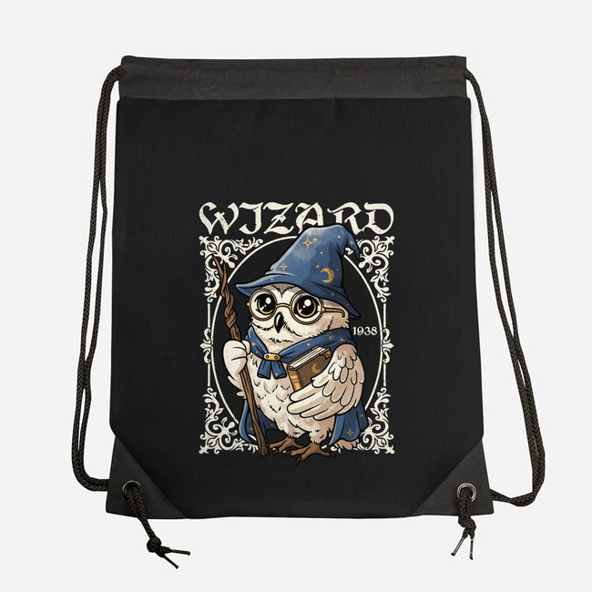 Owl Wizard Merlin-None-Drawstring-Bag-NemiMakeit