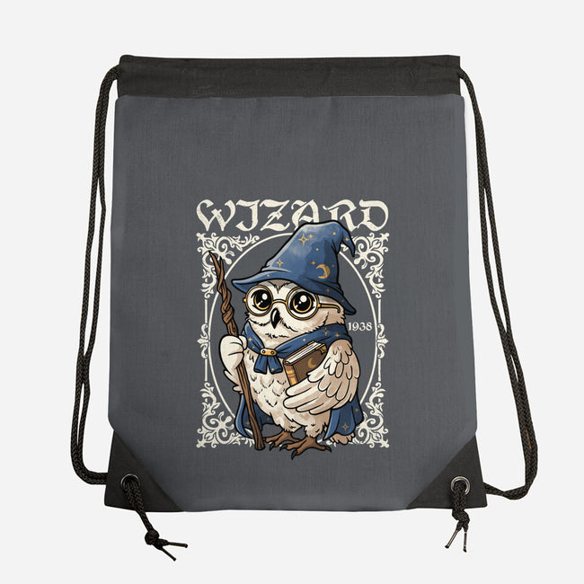 Owl Wizard Merlin-None-Drawstring-Bag-NemiMakeit