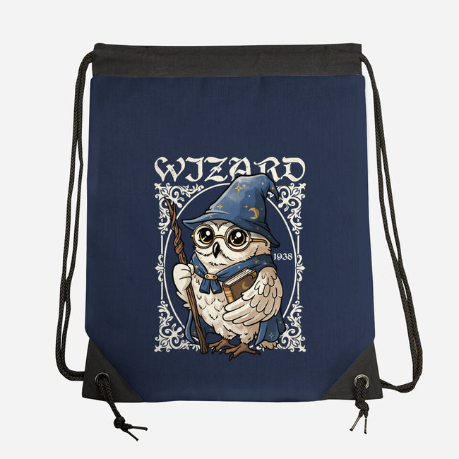Owl Wizard Merlin-None-Drawstring-Bag-NemiMakeit