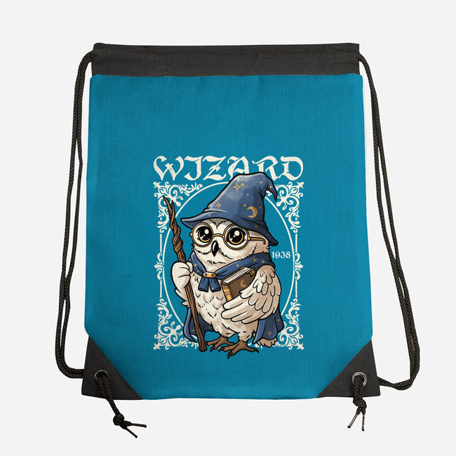 Owl Wizard Merlin-None-Drawstring-Bag-NemiMakeit