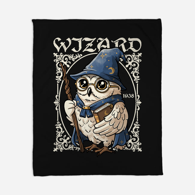 Owl Wizard Merlin-None-Fleece-Blanket-NemiMakeit