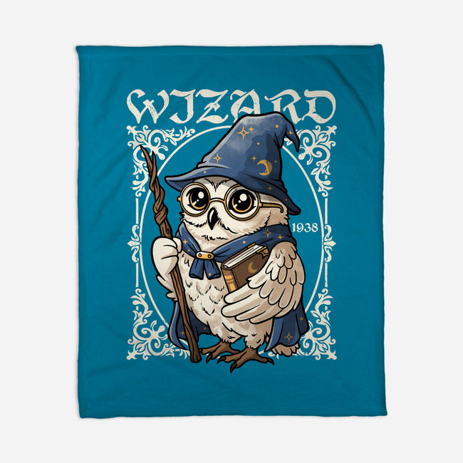 Owl Wizard Merlin-None-Fleece-Blanket-NemiMakeit