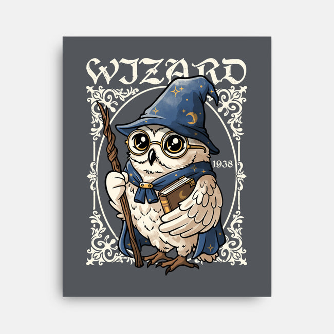 Owl Wizard Merlin-None-Stretched-Canvas-NemiMakeit