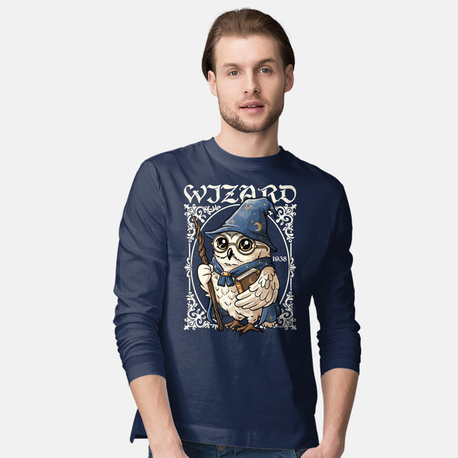 Owl Wizard Merlin-Mens-Long Sleeved-Tee-NemiMakeit