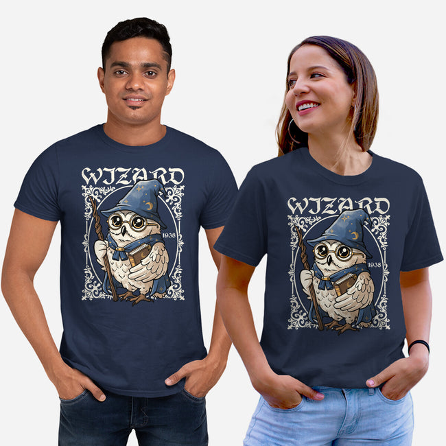 Owl Wizard Merlin-Unisex-Basic-Tee-NemiMakeit