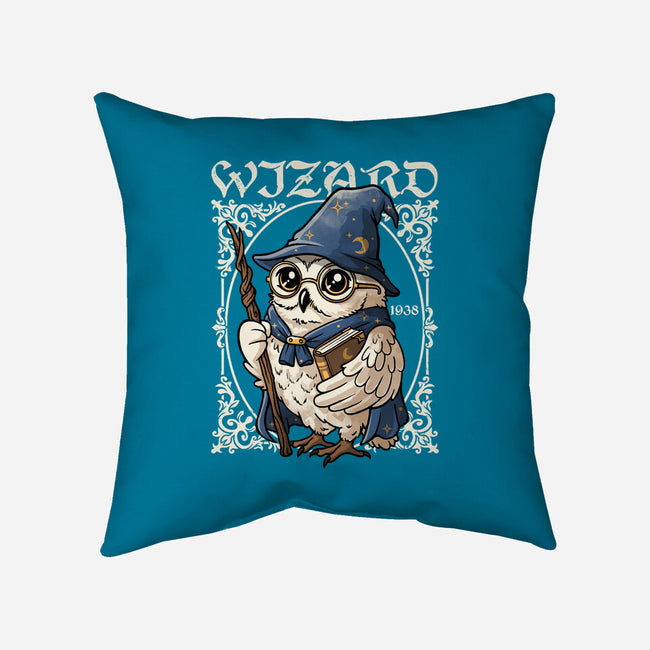 Owl Wizard Merlin-None-Removable Cover w Insert-Throw Pillow-NemiMakeit
