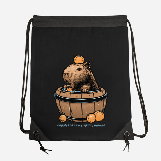 Capybara Is My Spirit Animal-None-Drawstring-Bag-momma_gorilla