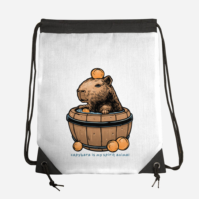 Capybara Is My Spirit Animal-None-Drawstring-Bag-momma_gorilla
