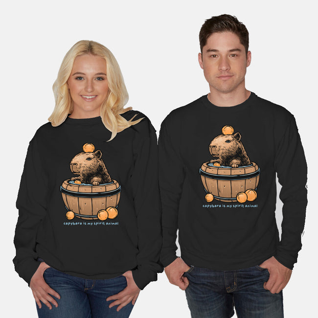 Capybara Is My Spirit Animal-Unisex-Crew Neck-Sweatshirt-momma_gorilla