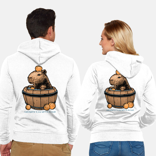 Capybara Is My Spirit Animal-Unisex-Zip-Up-Sweatshirt-momma_gorilla