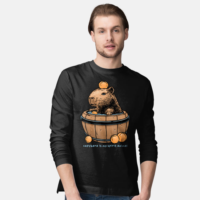 Capybara Is My Spirit Animal-Mens-Long Sleeved-Tee-momma_gorilla