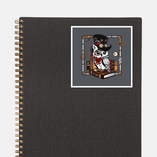 Steampunk Owl-None-Glossy-Sticker-Vallina84