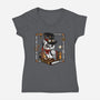 Steampunk Owl-Womens-V-Neck-Tee-Vallina84