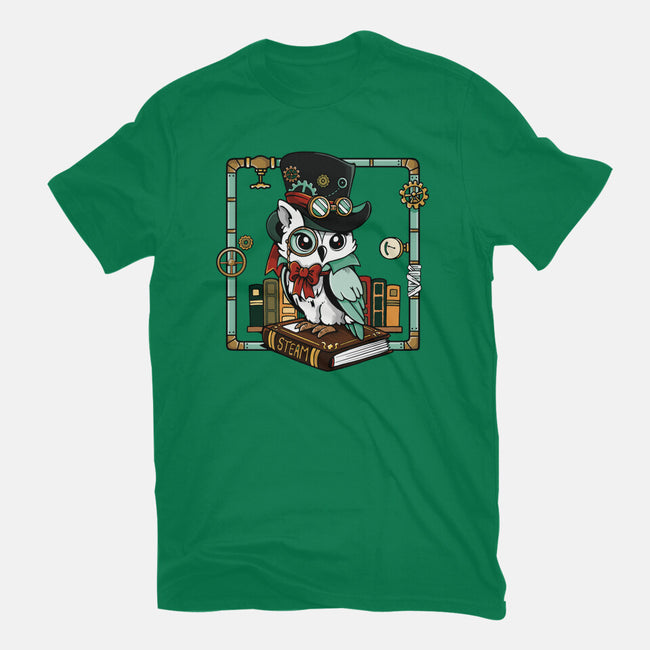 Steampunk Owl-Womens-Basic-Tee-Vallina84