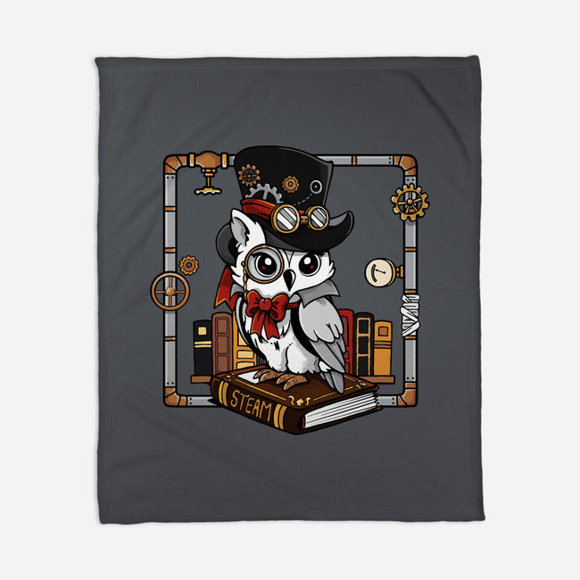 Steampunk Owl-None-Fleece-Blanket-Vallina84