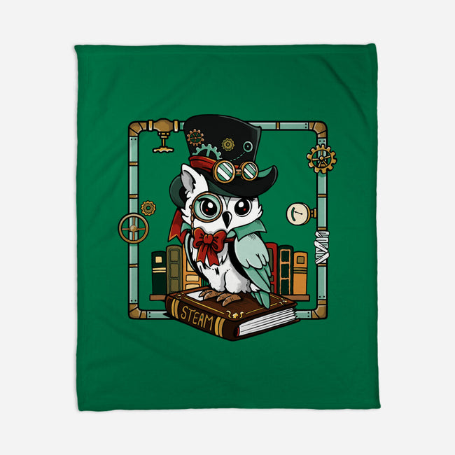 Steampunk Owl-None-Fleece-Blanket-Vallina84