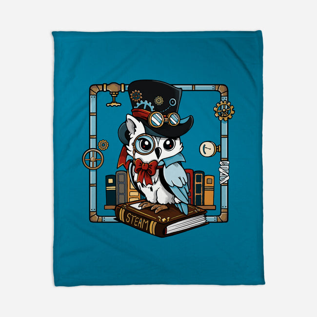 Steampunk Owl-None-Fleece-Blanket-Vallina84