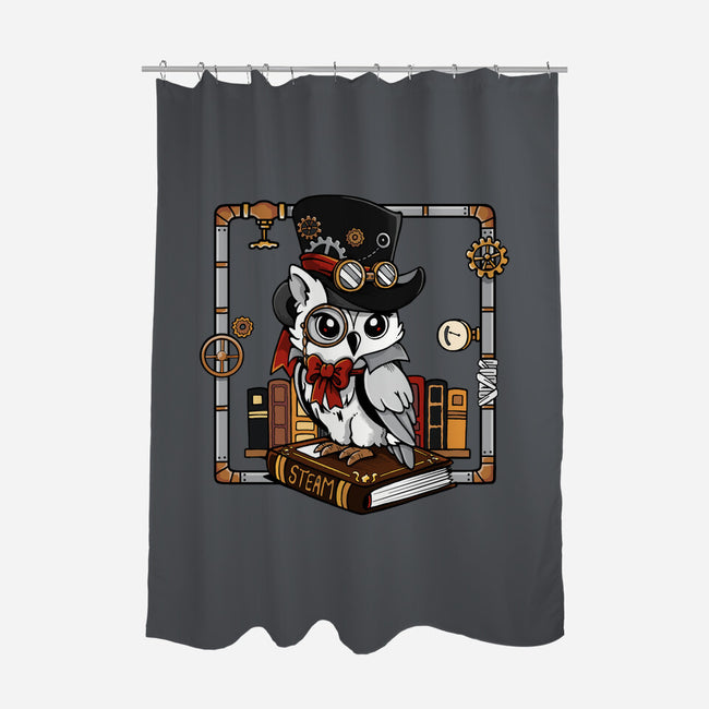 Steampunk Owl-None-Polyester-Shower Curtain-Vallina84