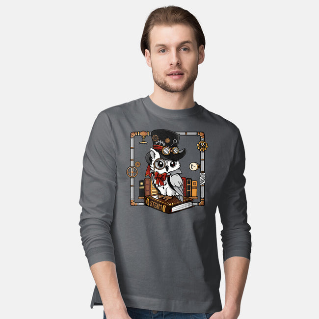 Steampunk Owl-Mens-Long Sleeved-Tee-Vallina84