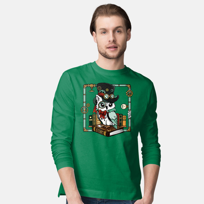 Steampunk Owl-Mens-Long Sleeved-Tee-Vallina84