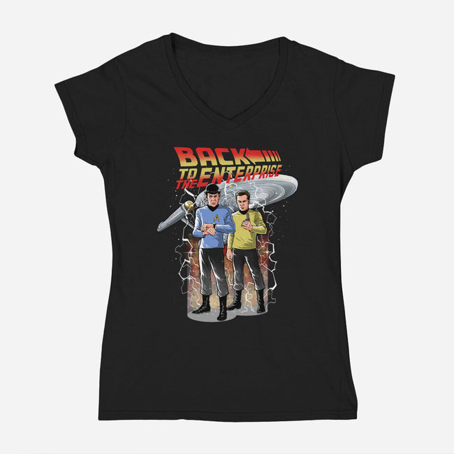 Back To The Enterprise-Womens-V-Neck-Tee-zascanauta