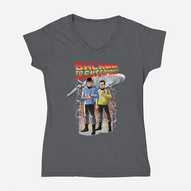 Back To The Enterprise-Womens-V-Neck-Tee-zascanauta