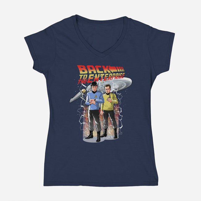 Back To The Enterprise-Womens-V-Neck-Tee-zascanauta
