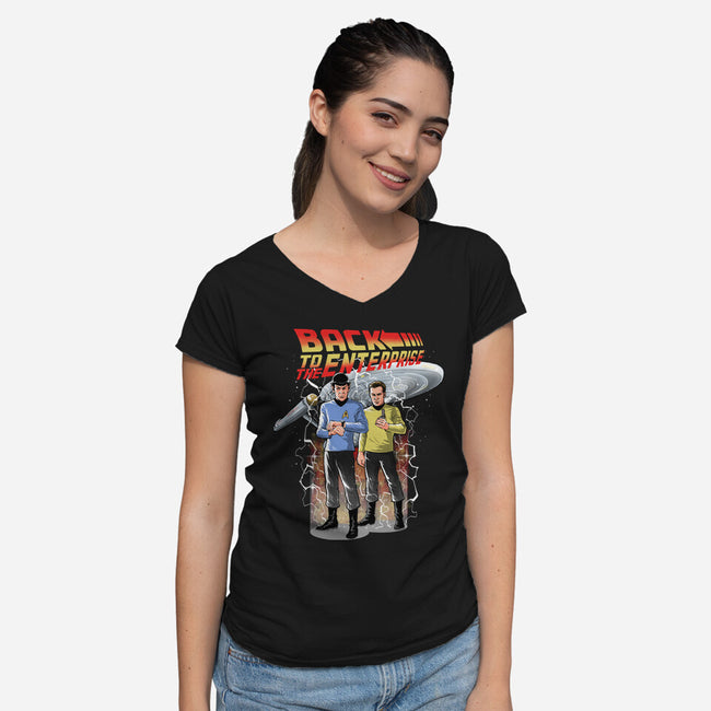 Back To The Enterprise-Womens-V-Neck-Tee-zascanauta