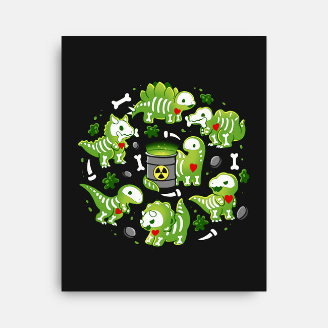 Radioactive Dinosaurs-None-Stretched-Canvas-Vallina84