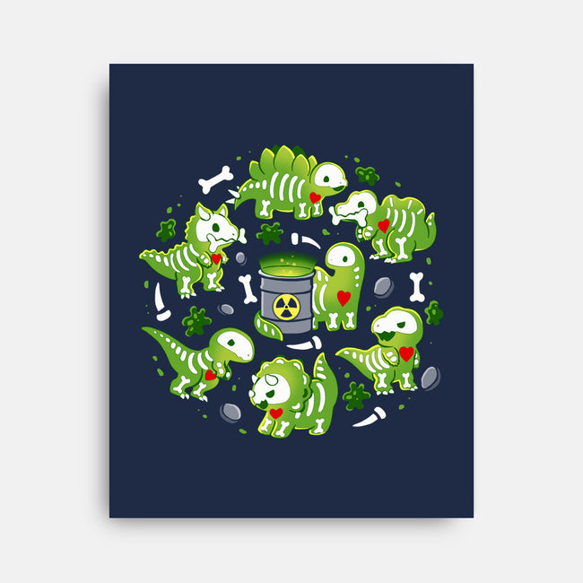Radioactive Dinosaurs-None-Stretched-Canvas-Vallina84