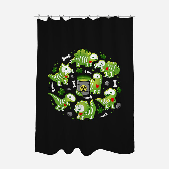 Radioactive Dinosaurs-None-Polyester-Shower Curtain-Vallina84