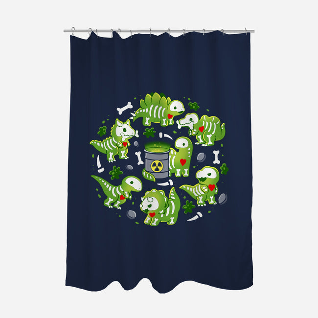 Radioactive Dinosaurs-None-Polyester-Shower Curtain-Vallina84