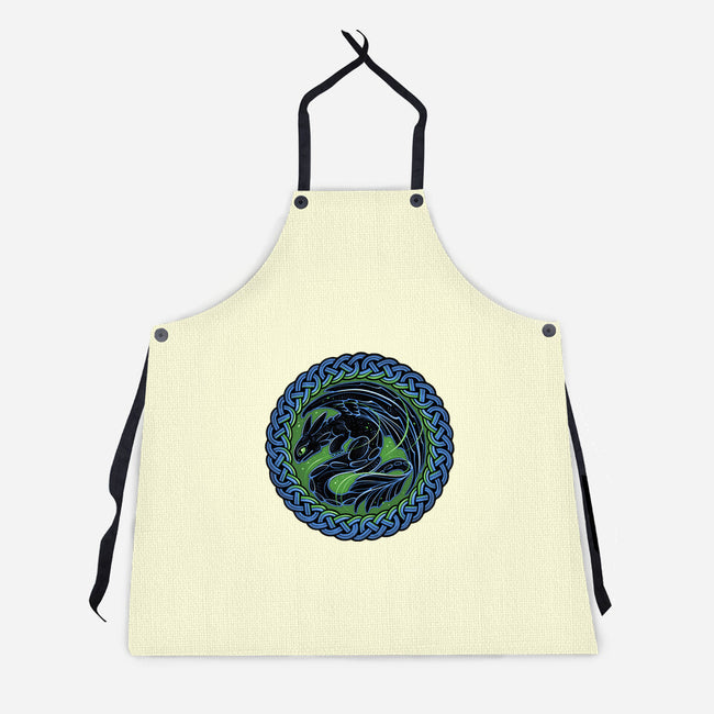 Emblem Of The Black Dragon-Unisex-Kitchen-Apron-momma_gorilla