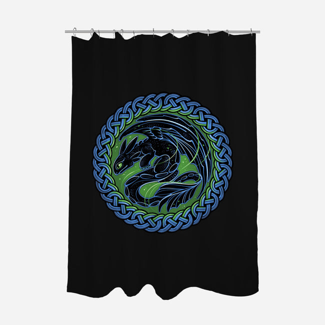 Emblem Of The Black Dragon-None-Polyester-Shower Curtain-momma_gorilla