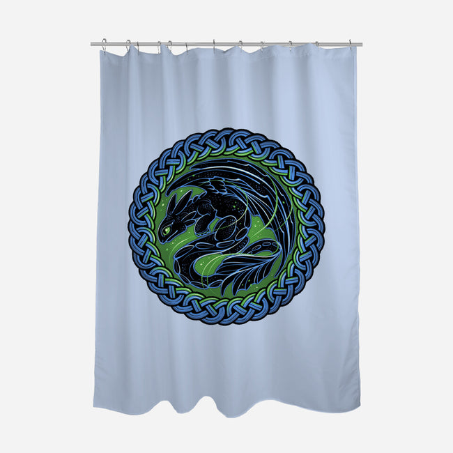 Emblem Of The Black Dragon-None-Polyester-Shower Curtain-momma_gorilla