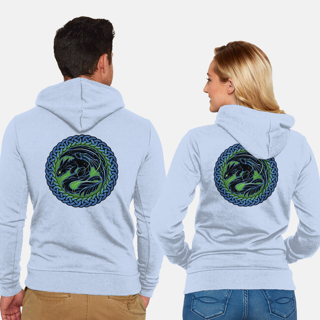 Emblem Of The Black Dragon-Unisex-Zip-Up-Sweatshirt-momma_gorilla