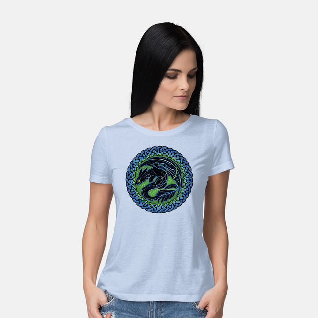 Emblem Of The Black Dragon-Womens-Basic-Tee-momma_gorilla