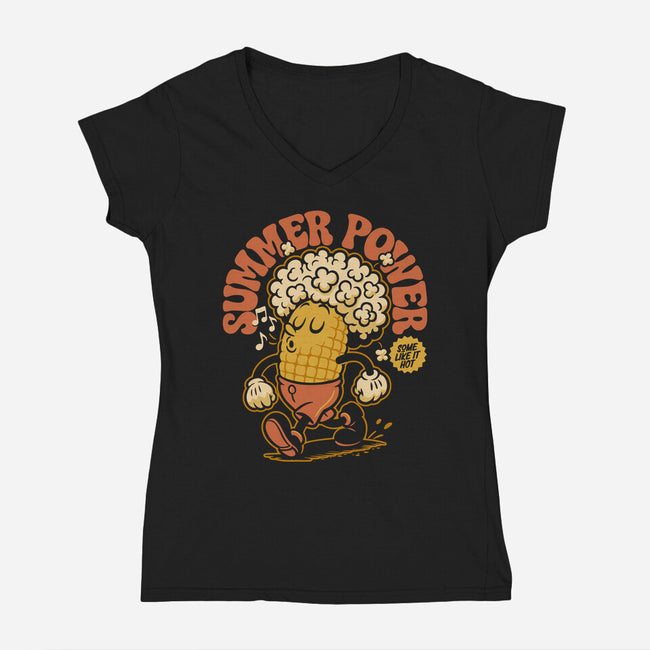 Summer Power-Womens-V-Neck-Tee-Popnotic